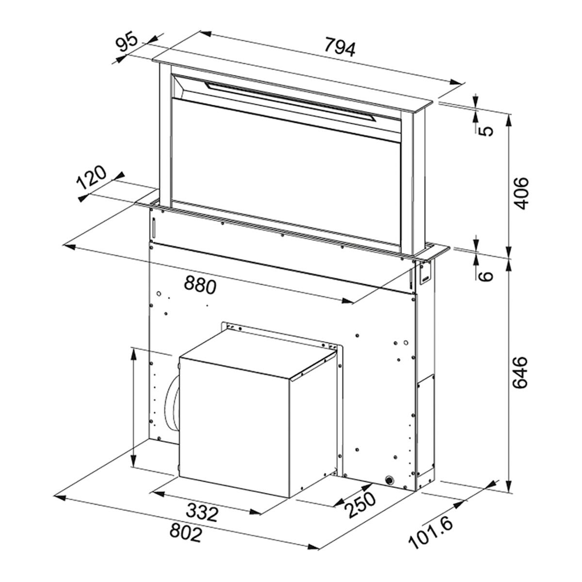 Cappa a scomparsa Down Draft FDW 908 IB XS FRANKE nero L 88 cm - 3