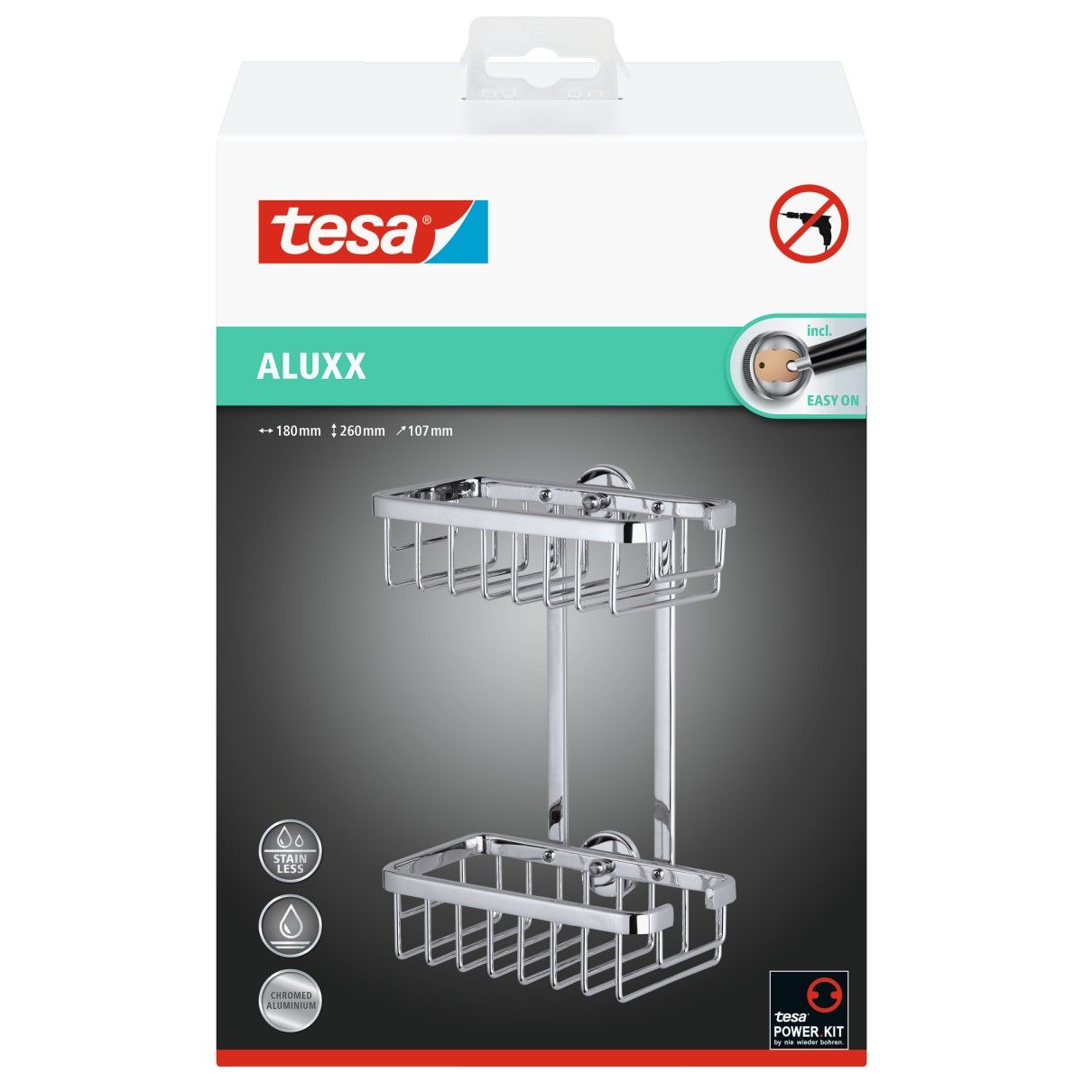 Organizer per doccia per parete TESA Aluxx cromato - 4