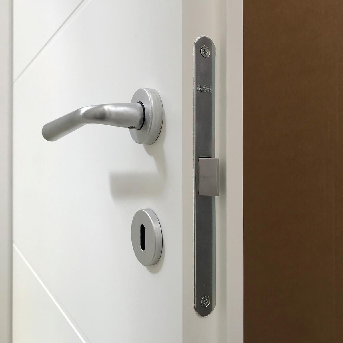 Porta interna a battente in MDF L 60 x H 210 cm, bianca, apertura reversibile FOURLINES - 6