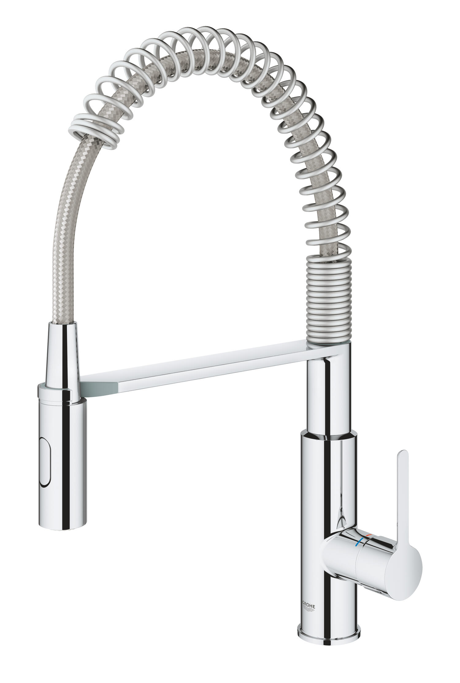 Rubinetto da cucina con doccetta a collo di cigno Get Clova argento cromato lucido GROHE - 6