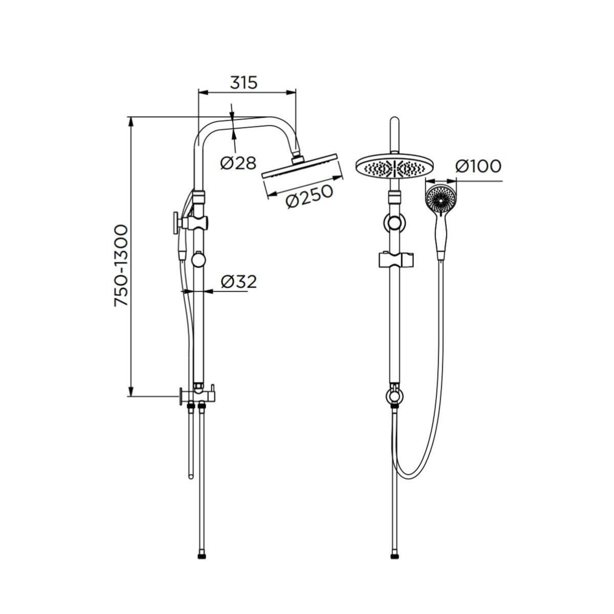 Colonna doccia senza miscelatore Papete cromo - 5