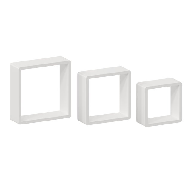 Zestaw 3 półek ściennych Cube biała Spaceo