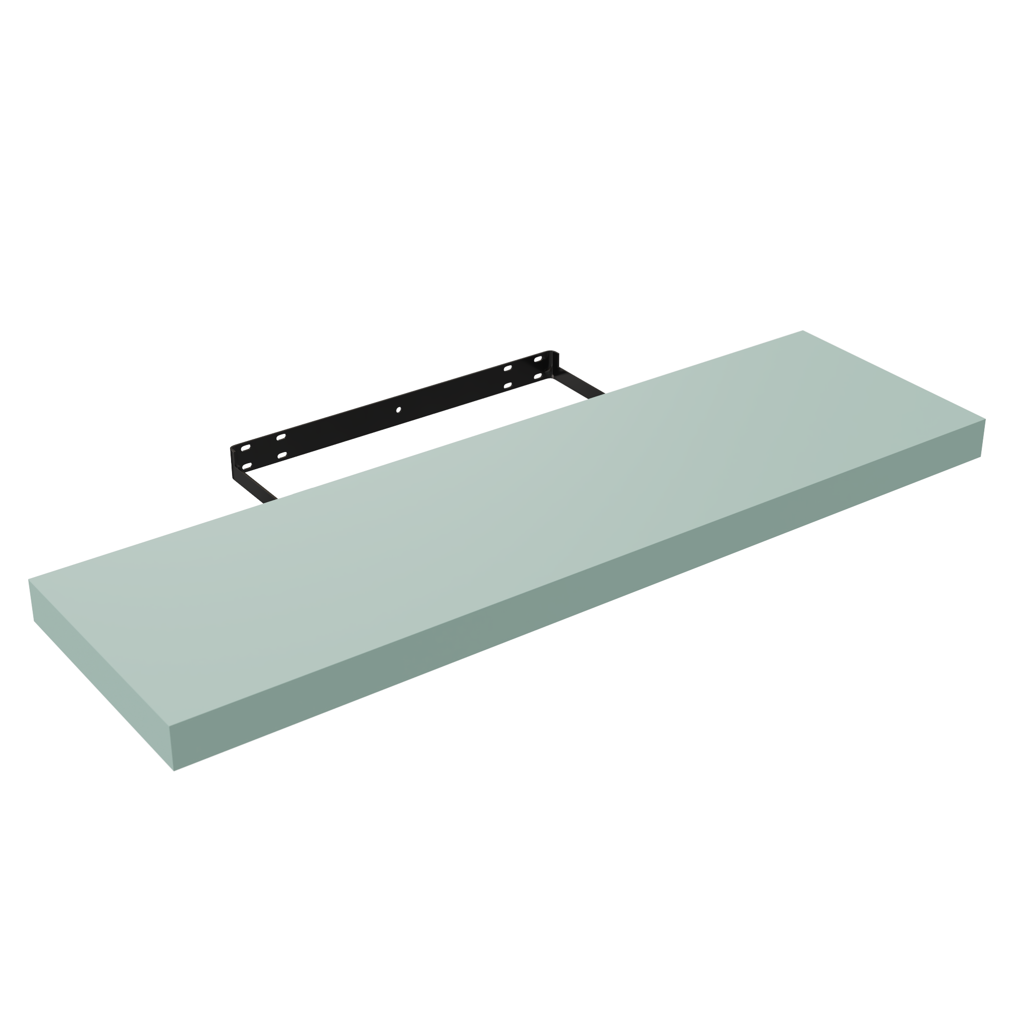 Mensola a muro Tamburata SPACEO dritto in mdf L 80 x P 23.5 cm verde cactus - 7