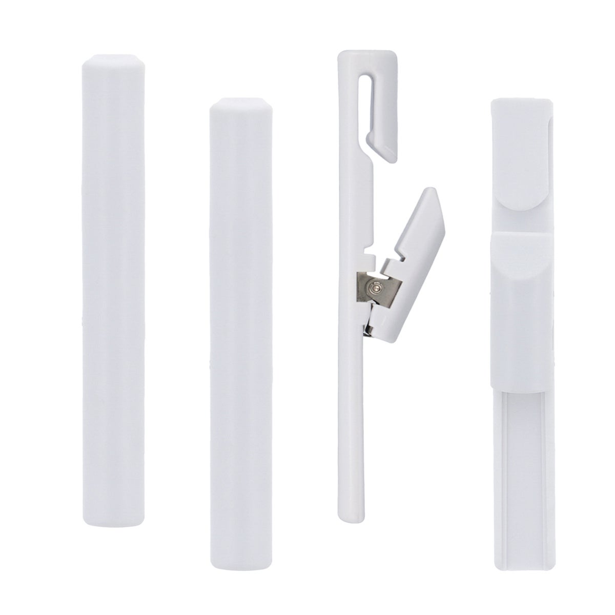 Anello per bastone per tenda con clip,1025199 in polipropilene bianco, 4 pz - 4