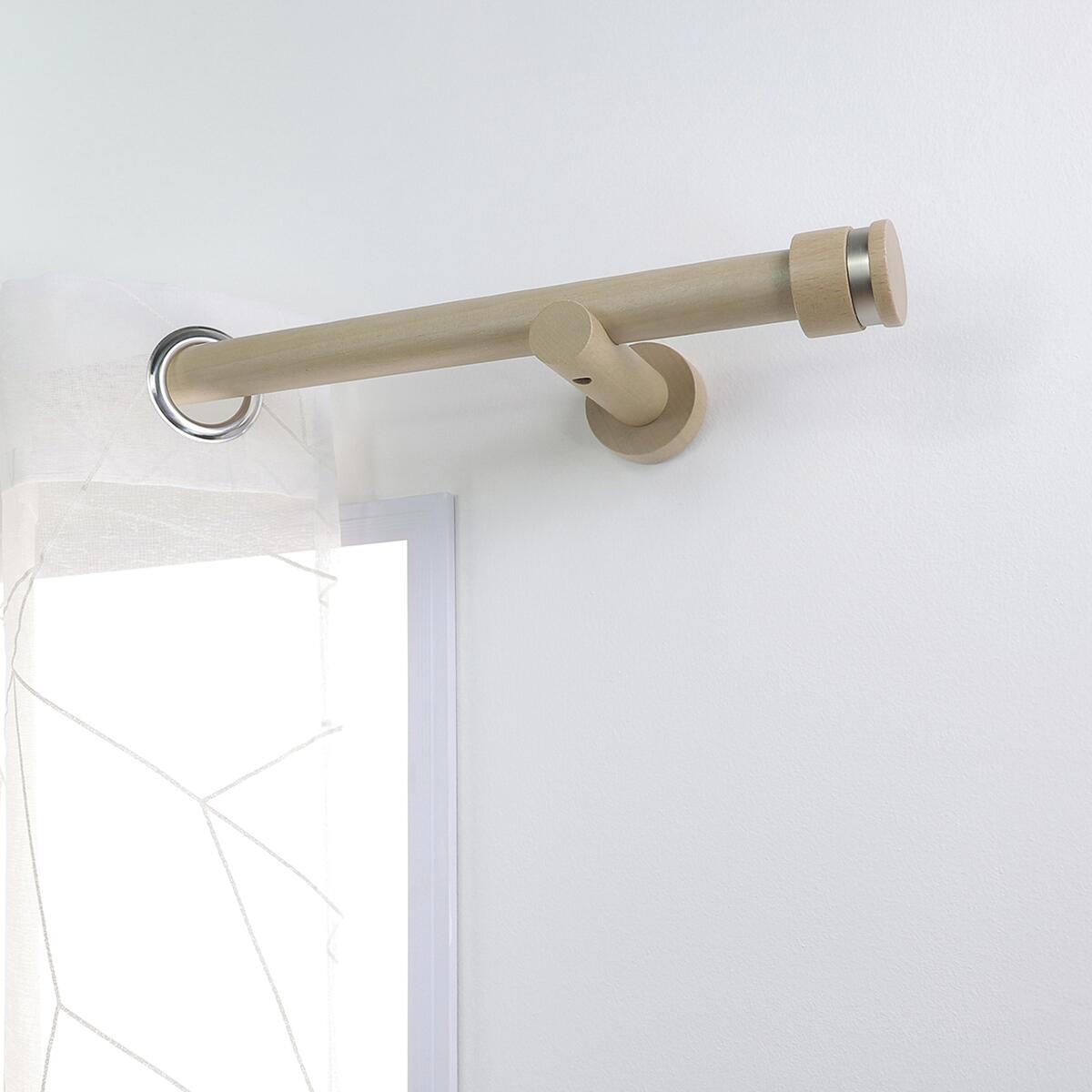 1 Soporte a pared para barra diámetro 28 mm INSPIRE madera roble natural fijo 8 cm - 3