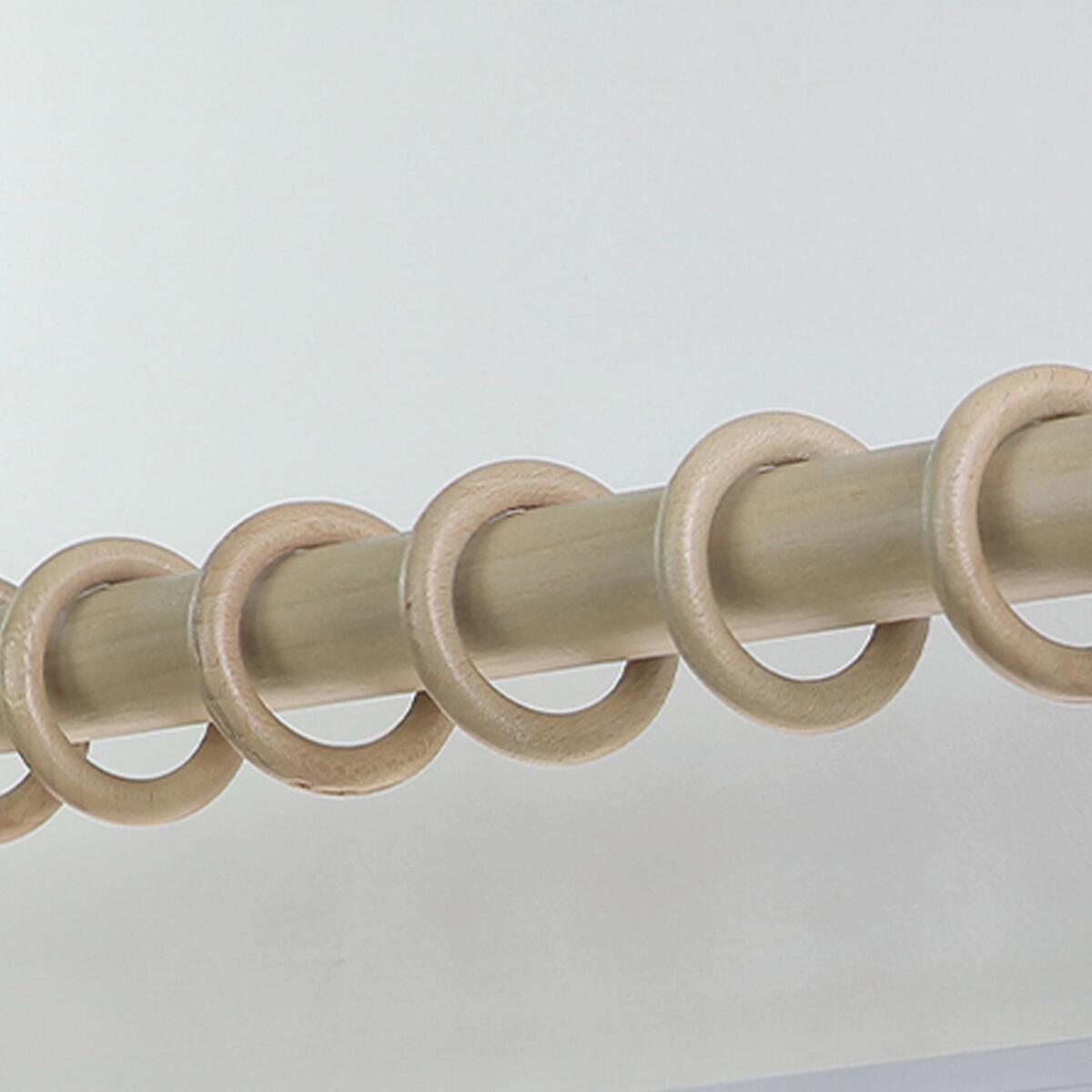 10 Anillas para barra de cortina diámetro 28 mm madera INSPIRE roble claro mate - 2