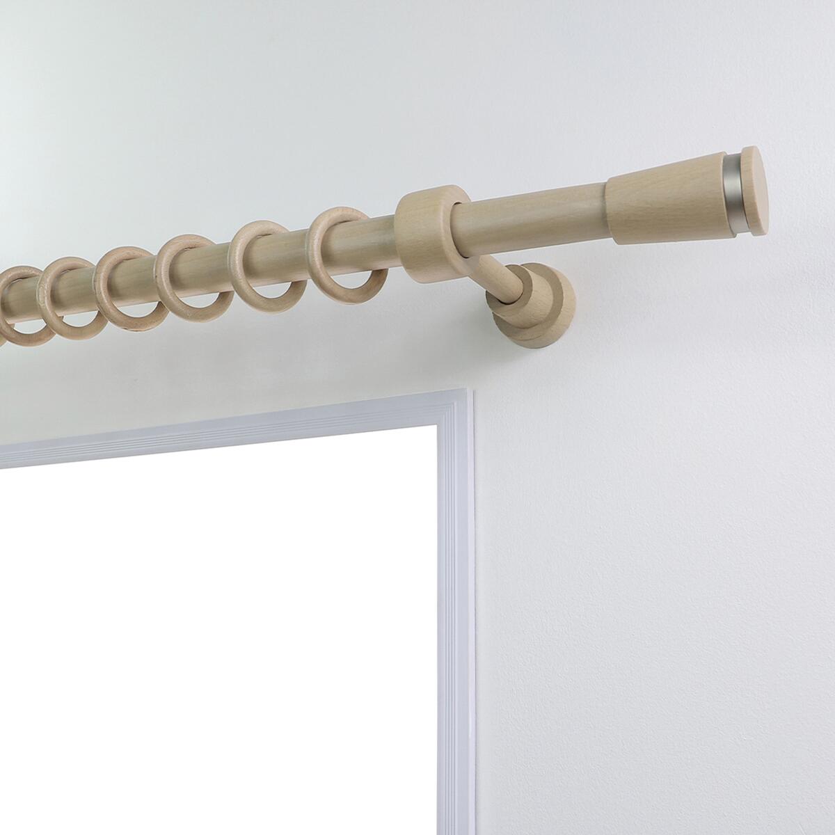 10 Anillas para barra de cortina diámetro 28 mm madera INSPIRE roble claro mate - 3