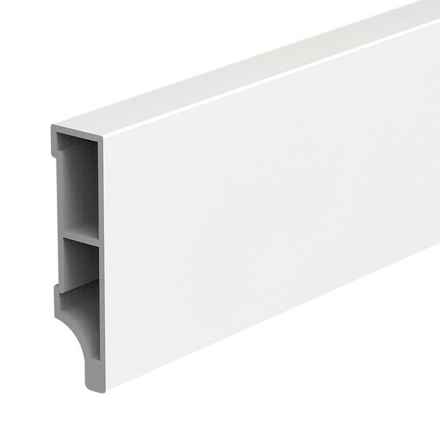 Battiscopa in pvc bianco 240x1x1cm Squadrato