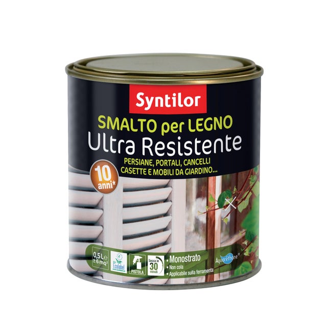 Vernice da esterno per legno SYNTILOR nero opaco, 0.5 l