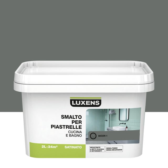 Smalto da interno per piastrelle, LUXENS grigio moon 1 satinato, 2 L