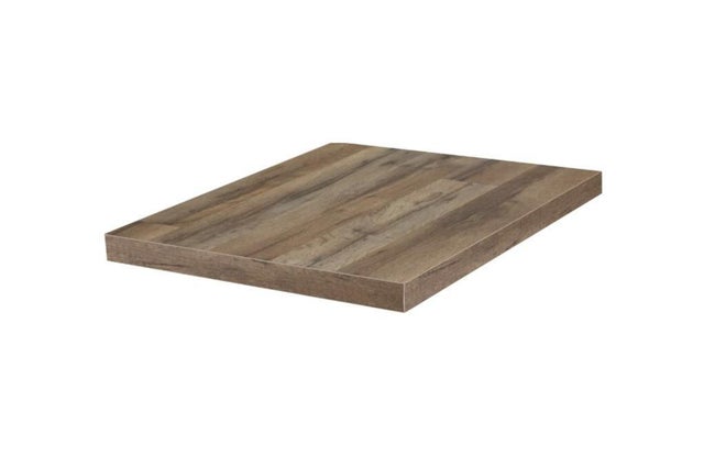 Top per lavabo Remix SENSEA L 120.4 x H 3.8 x P 49 cm rovere scuro listellare truciolare, disponibile su misura