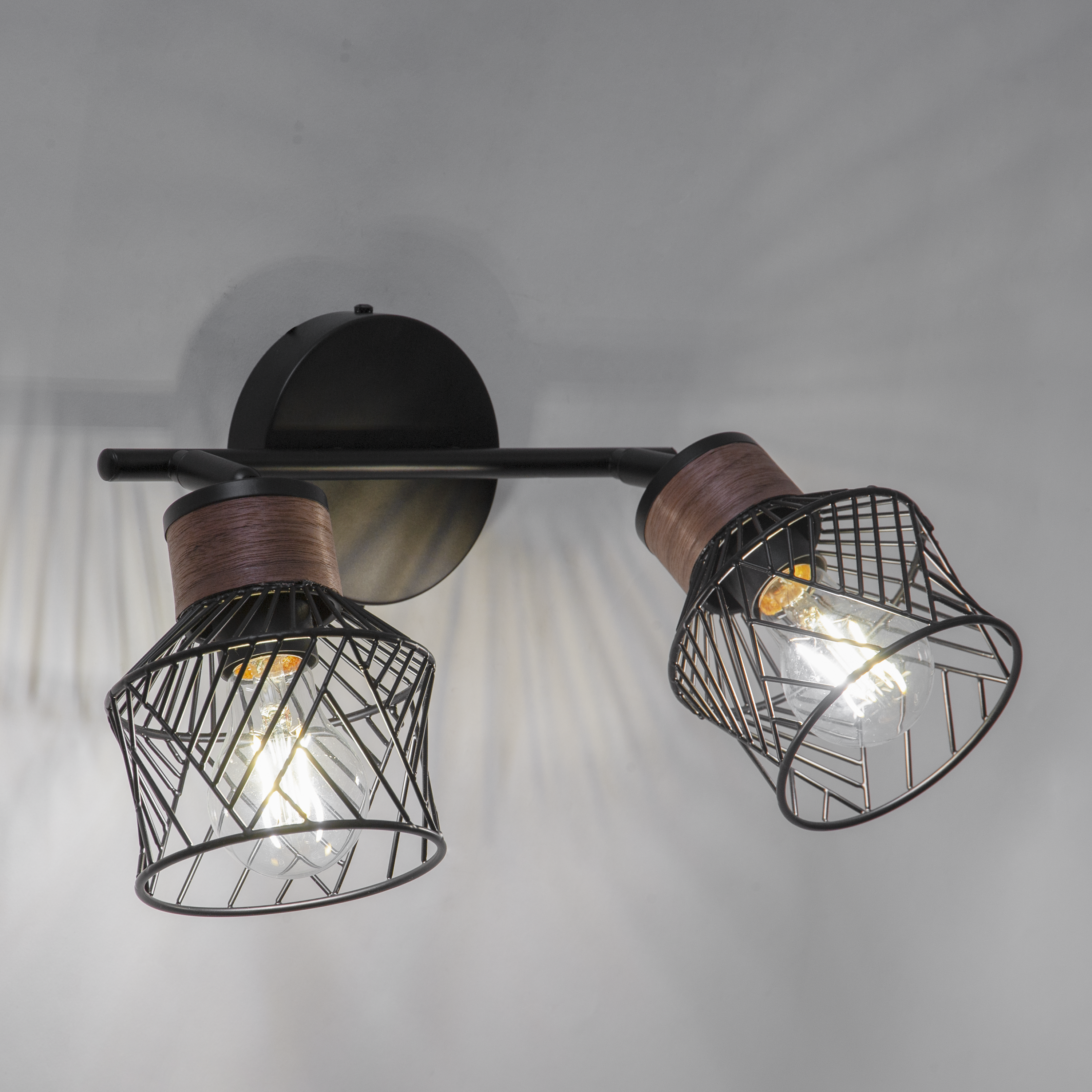 Listwa reflektorowa Kanel czarna z drewnem E27 Inspire - 10