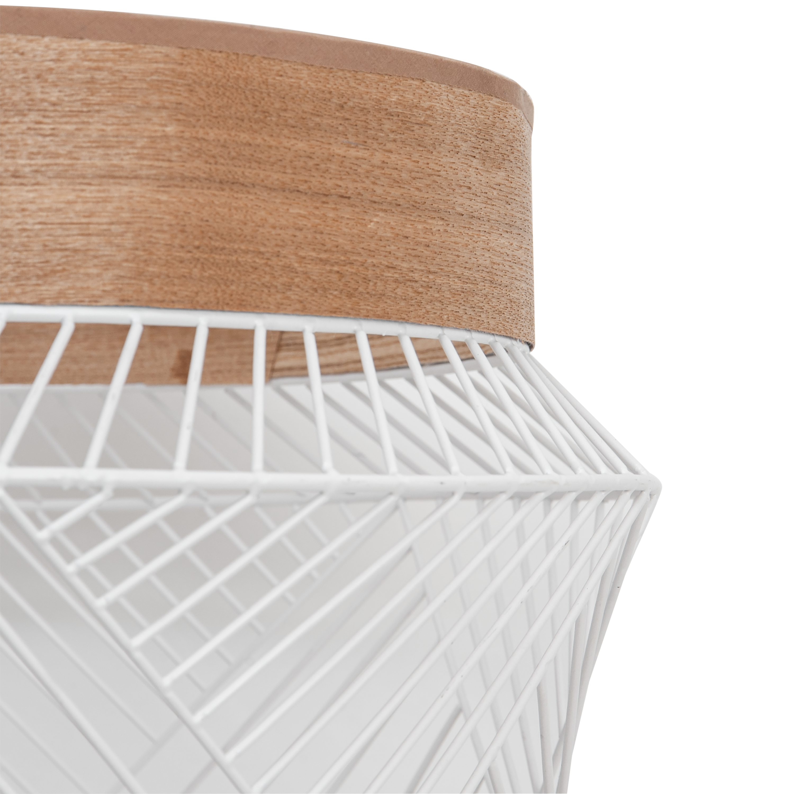 Lampa wisząca Kanel biała z drewnem E27 Inspire - 22