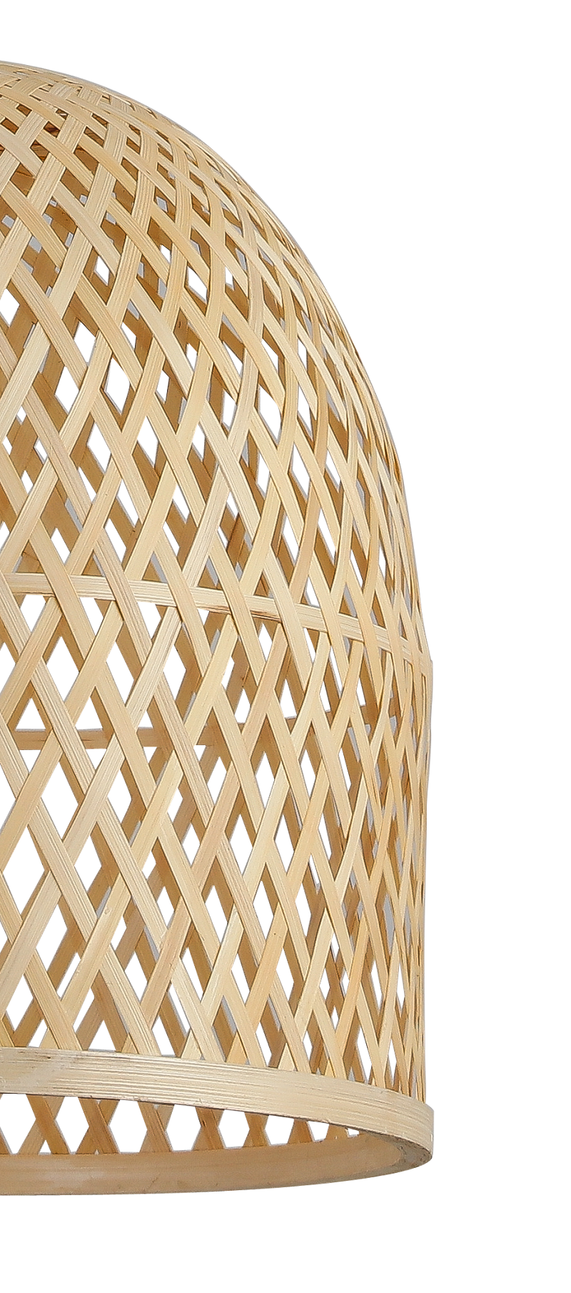 Lampadario Natura Lien bianco paralume marrone E27 Ø30cm - 7