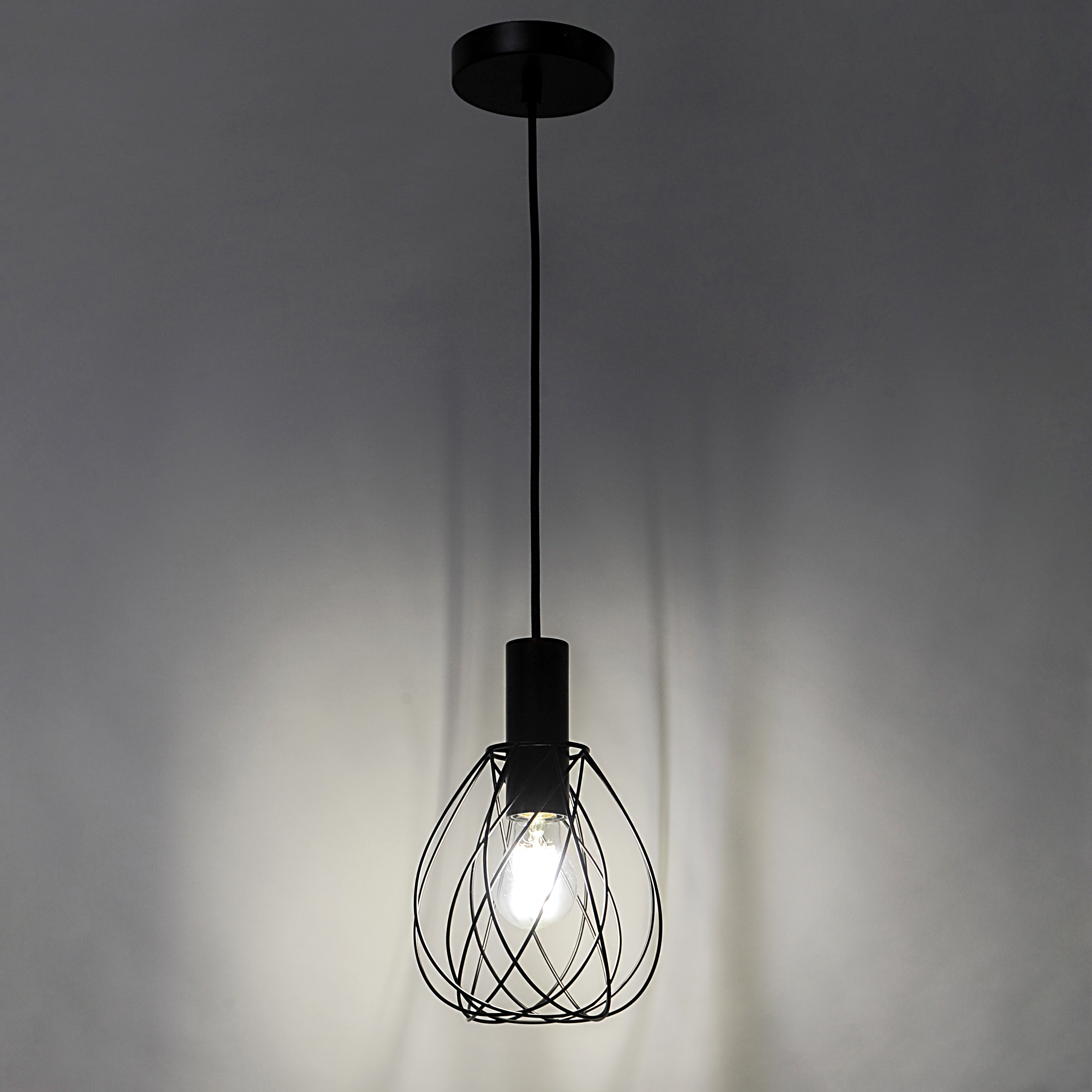 Lampa wisząca Merone czarna E27 Inspire - 12