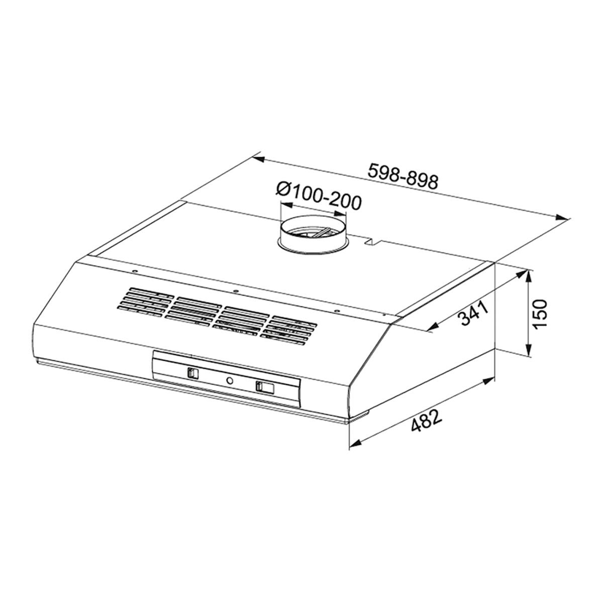 Cappa sottopensile Target FTT 9322 XS FRANKE argento L 90 cm - 2