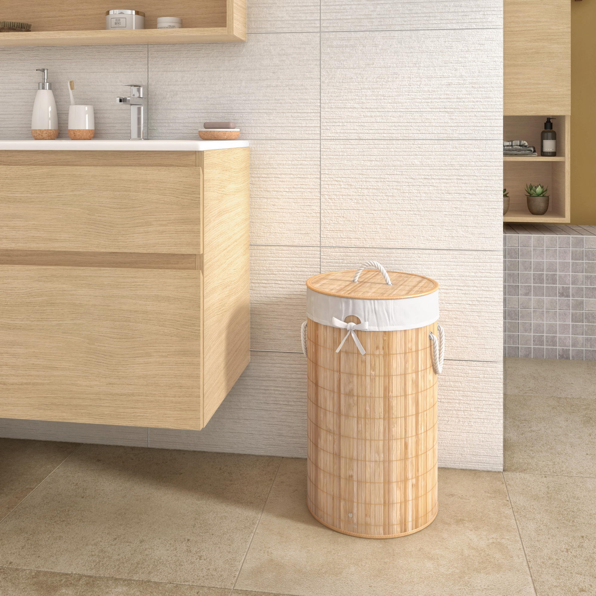 Panier à linge l.35 x H.60 x P.35 cm SENSEA - 2