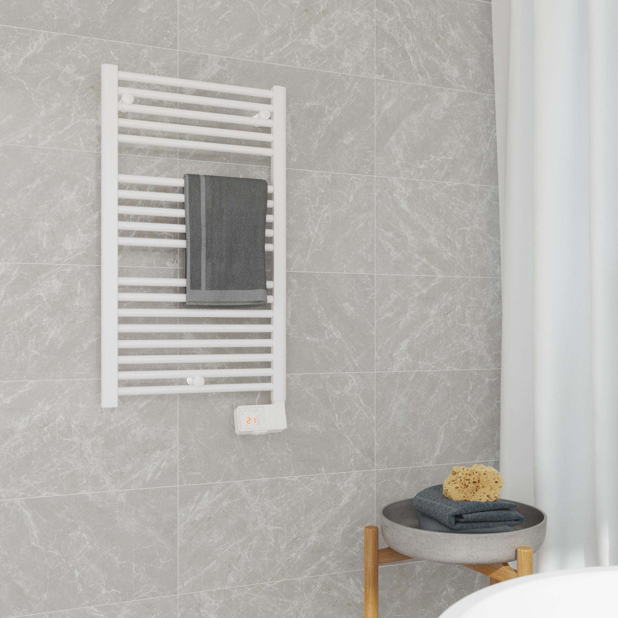 Termoarredo elettrico a fluido  EQUATION  500 W  bianco L 50 x H 98 x P 10 cm - 3