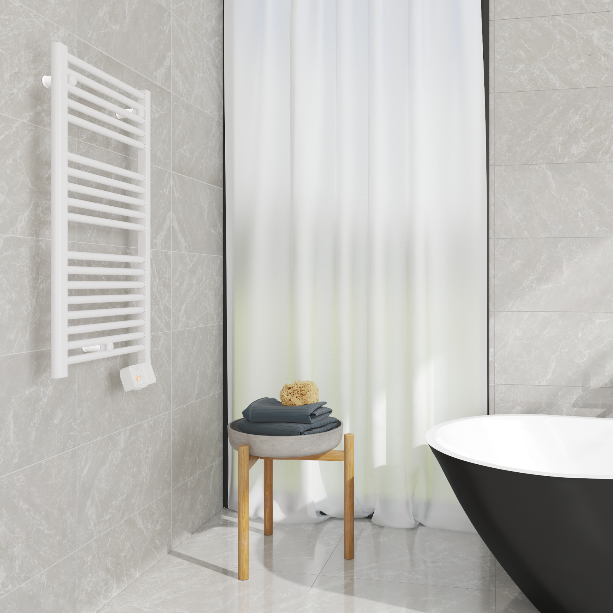 Termoarredo elettrico a fluido  EQUATION  500 W  bianco L 50 x H 98 x P 10 cm - 2