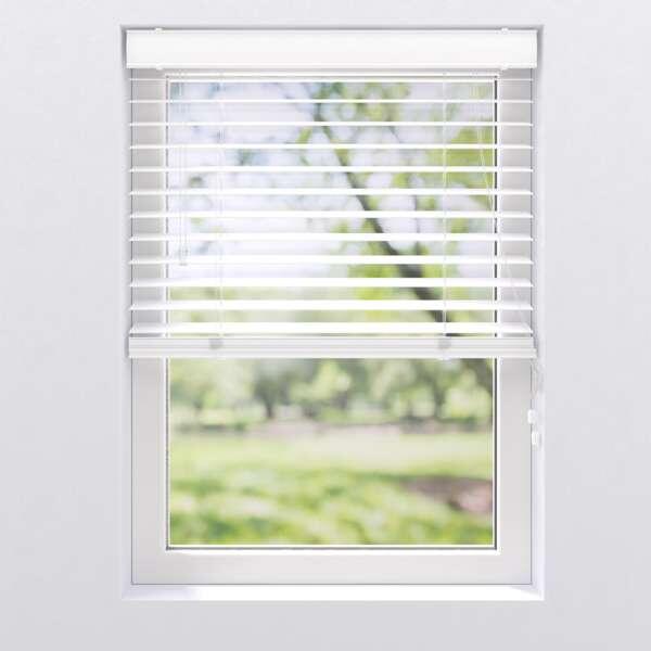 Store vénitien pvc 50 mm, Faux wood blanc effet bois, l.150 x H.175 cm ...