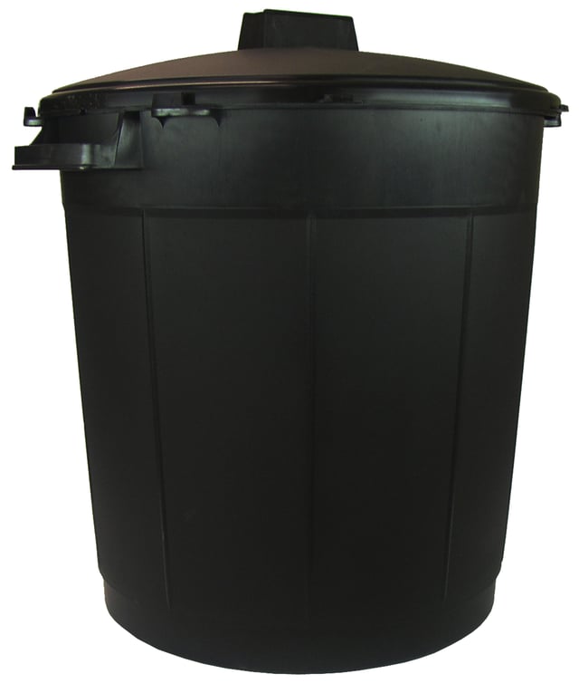 Poubelle de jardin noire avec couvercle verrouillable 80 l noir