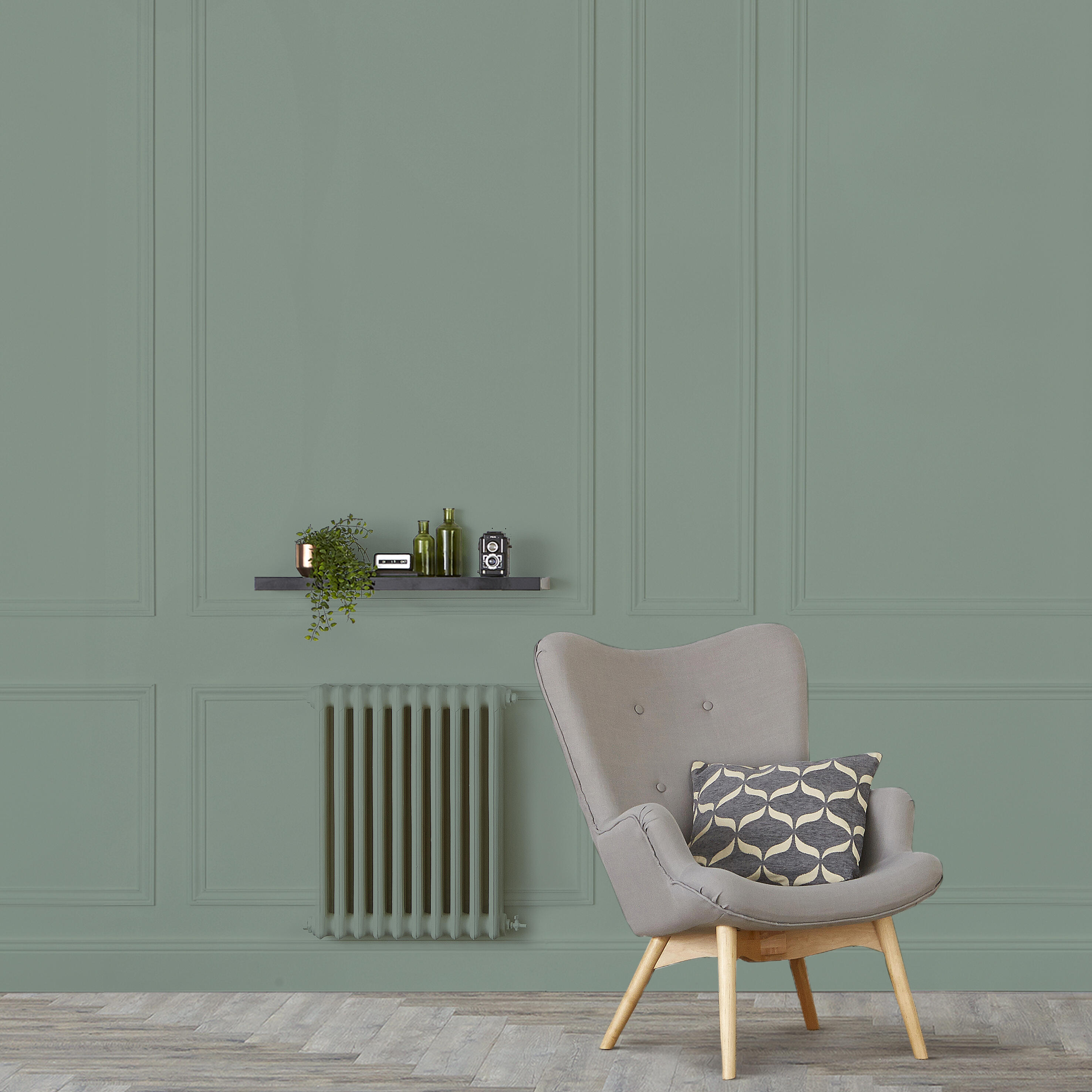 Peinture mur, boiserie, radiateur vert nobile satin RIPOLIN , 0.5L - 4