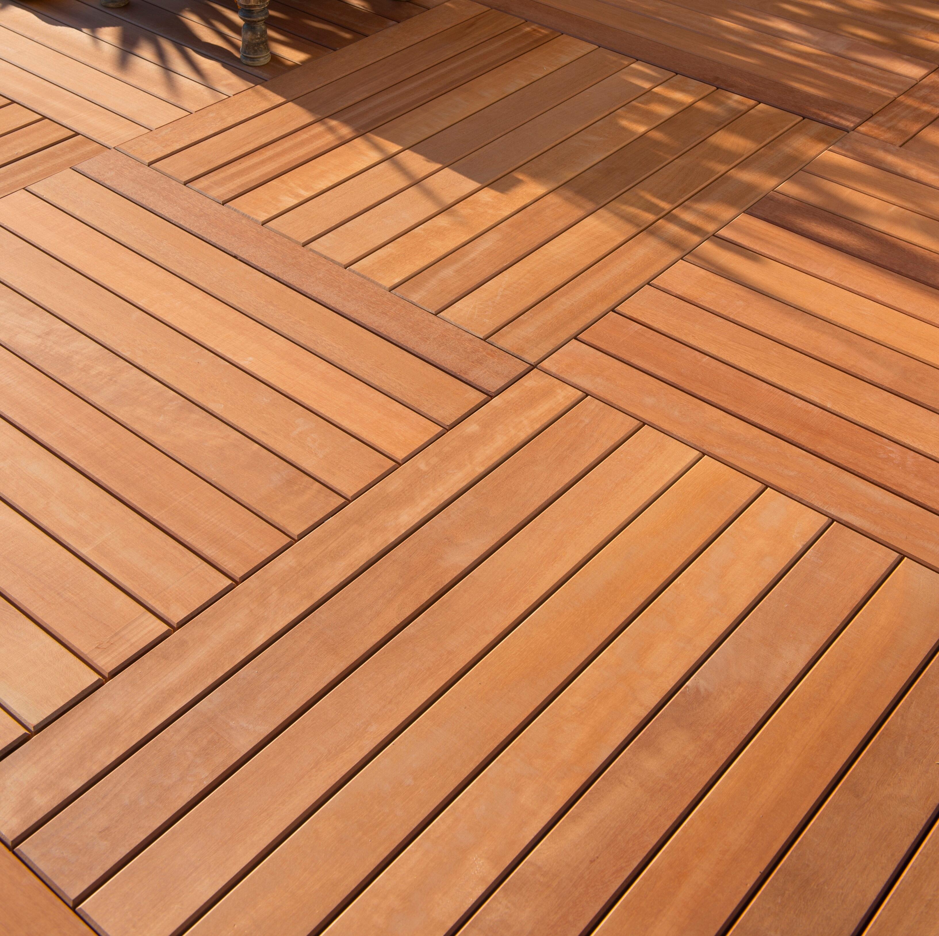 Dalle terrasse bois akola marron, L.100 x l.100 cm x Ep.44 mm - 2