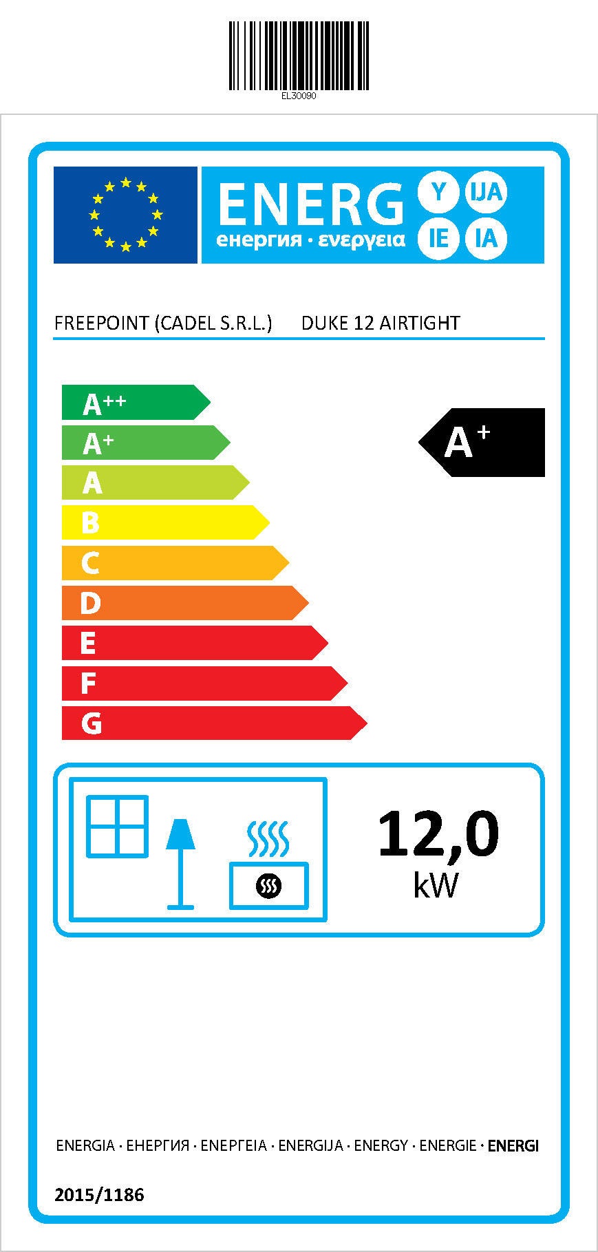 Poêle à granulés FREEPOINT Duke airtight noir 12 kW - 2