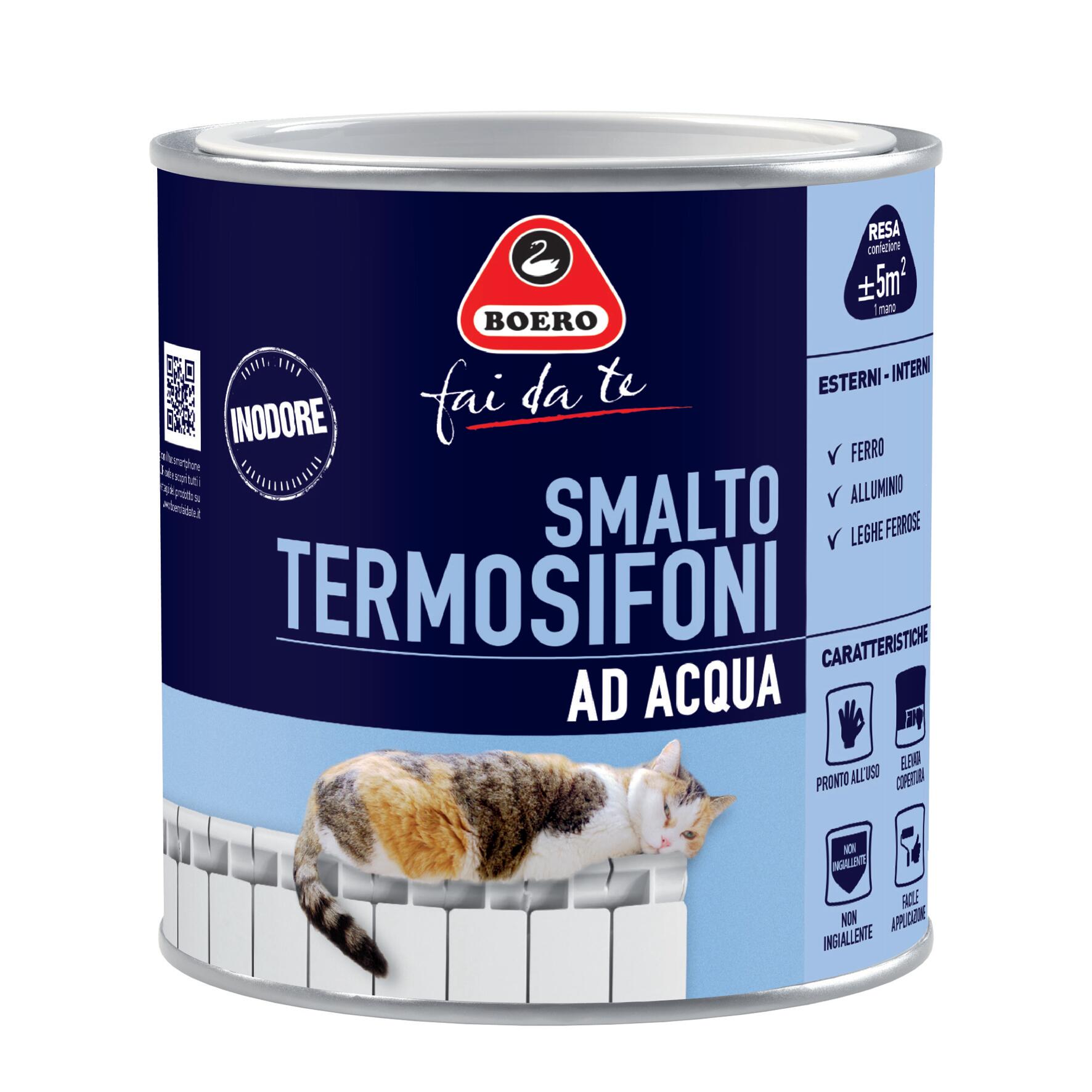 Smalto da interno per radiatore, BOERO bianco satinato, 0.5 L - 3