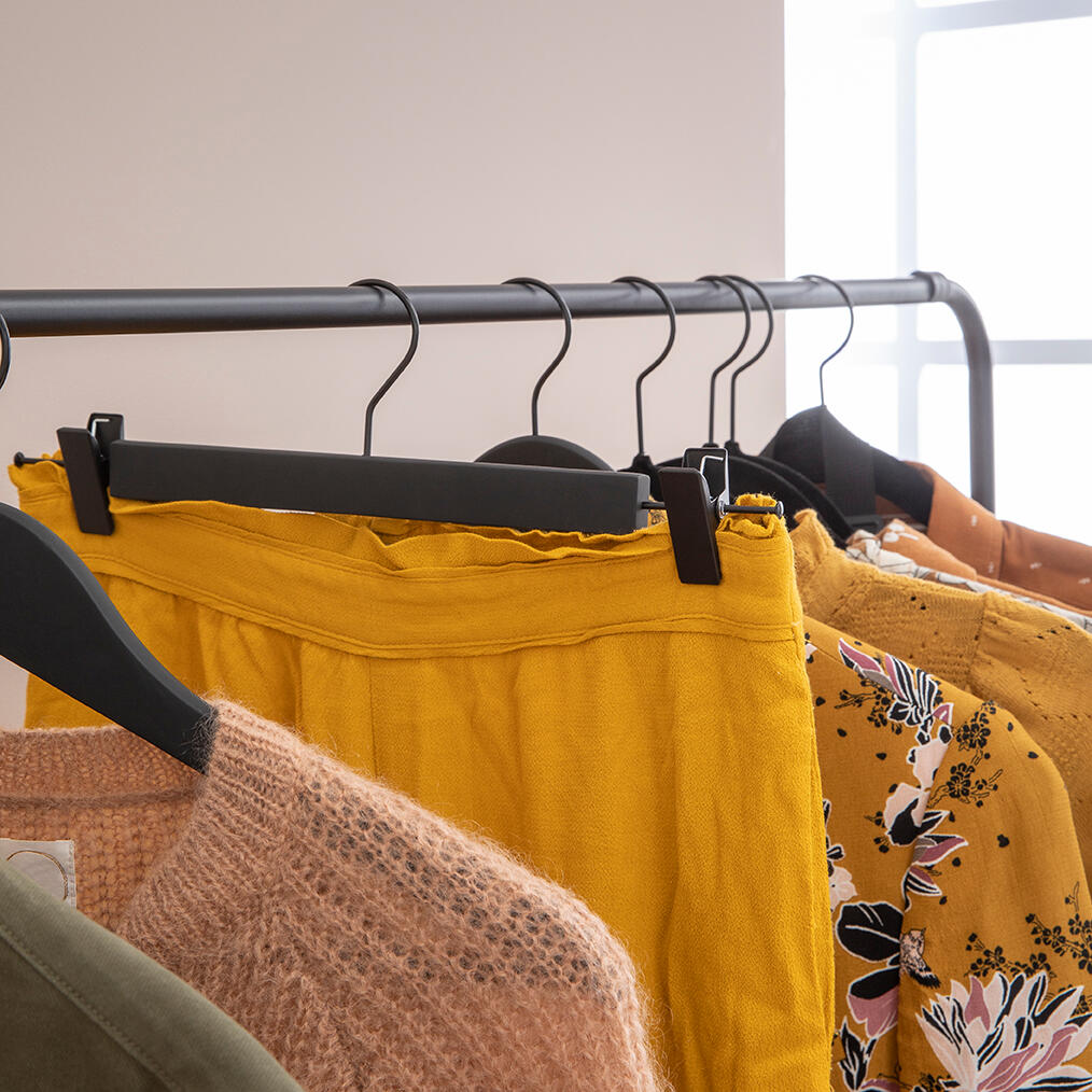 Cintre pantalon et jupe bois noir, H.11.3 x l.34 x P.1.2 cm - 4