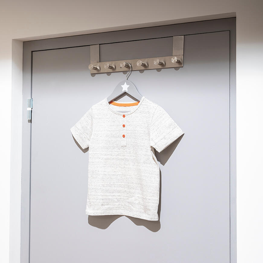 Lot 4 Cintre enfant bois et acier, H.19 x l.30.5 x P.4.8 cm - 2