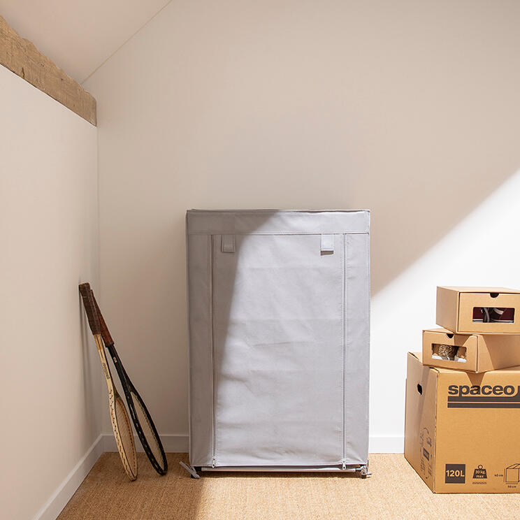 Meuble à chaussures SPACEO gris H.90 x l.60 x P.35 cm - 8