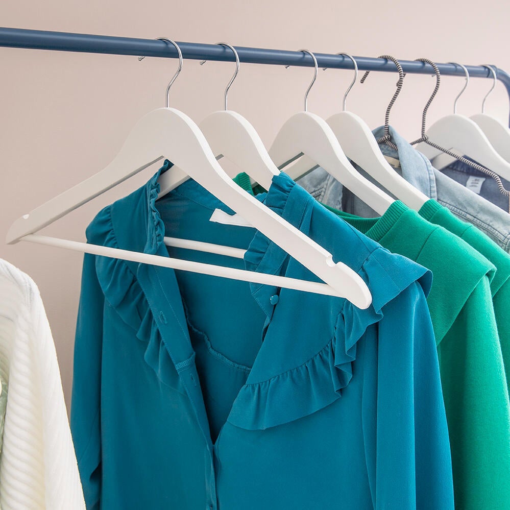 Pack 4 cabides madeira branco SPACEO - 7