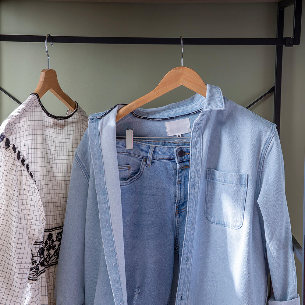 Cabide para casaco e calça pinças madeira - 5