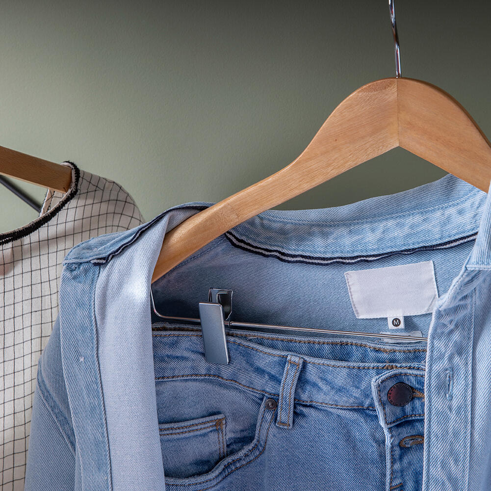 Cabide para casaco e calça pinças madeira - 6