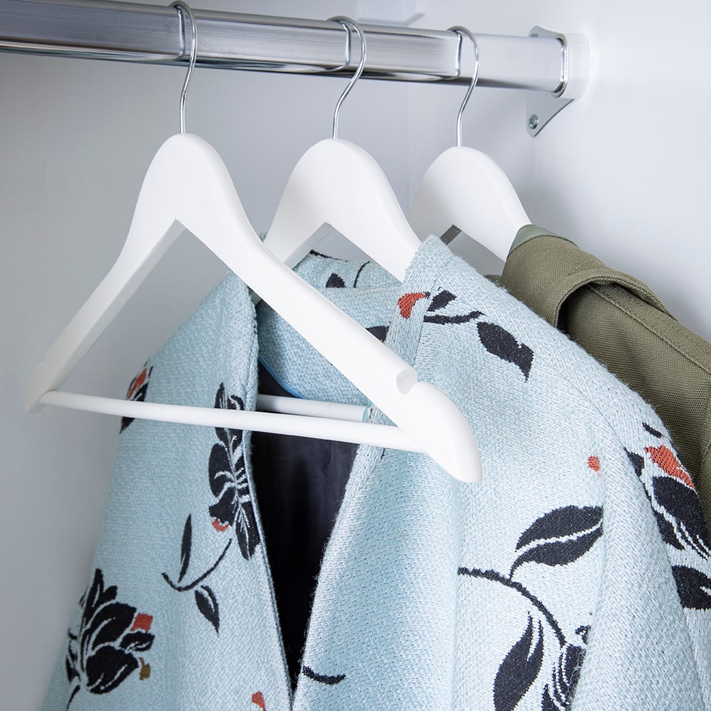 Pack 4 cabides madeira branco SPACEO - 27