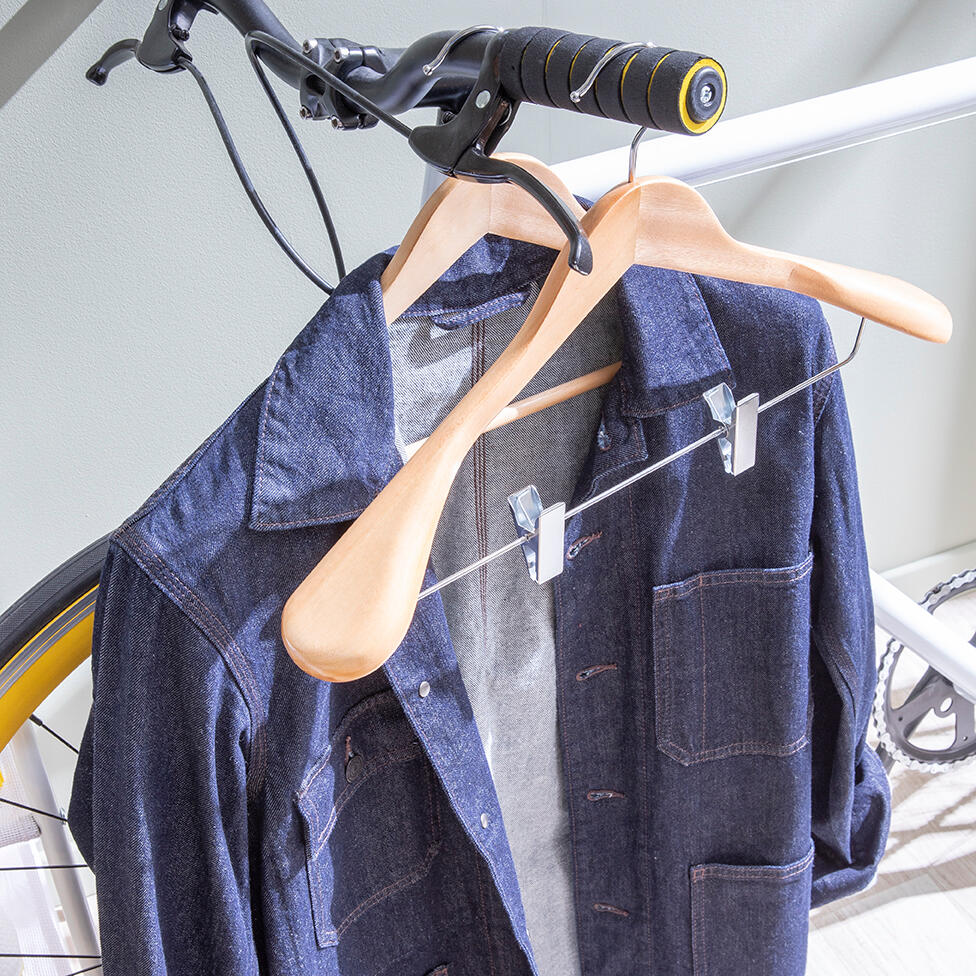 Cabide para casaco e calça pinças madeira - 12