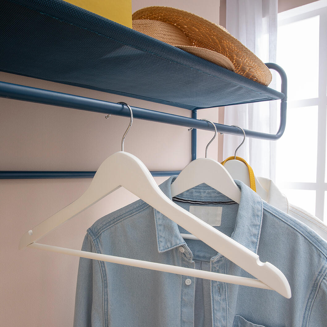 Pack 4 cabides madeira branco SPACEO - 20