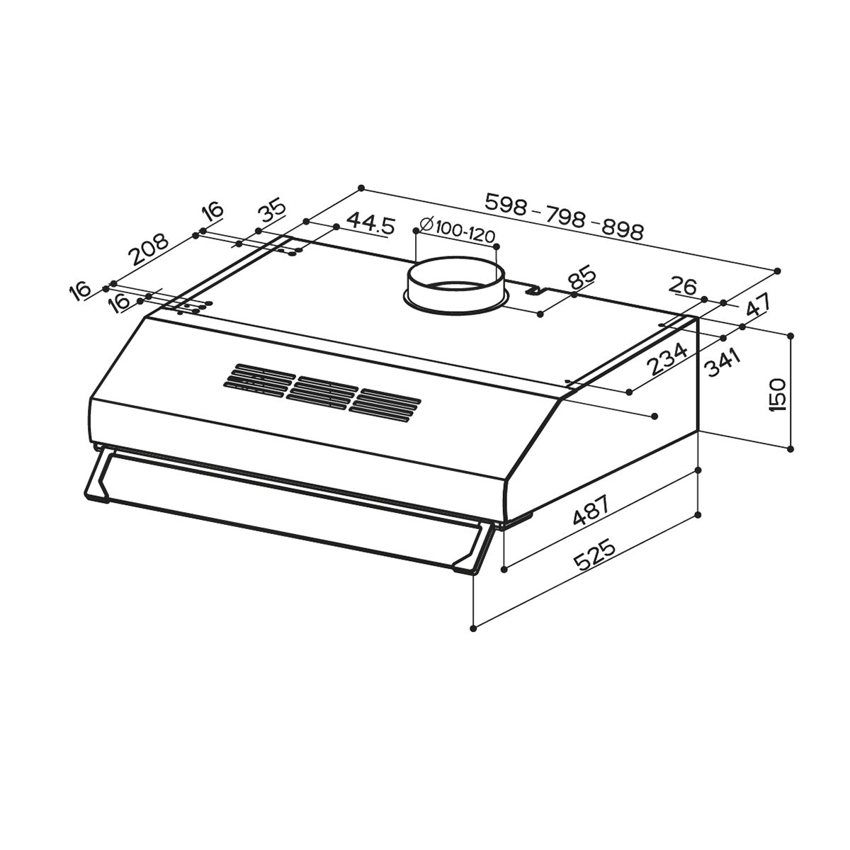 Cappa sottopensile TRD7 X A60 FLAMINIA argento L 60 cm - 3