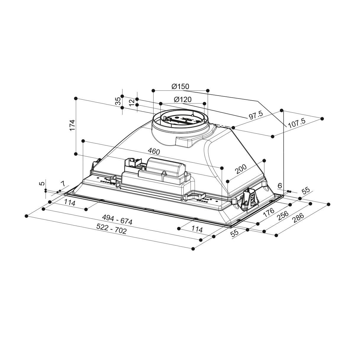 Cappa a incasso Inka Smart HCX A52 FABER argento L 52 cm - 7