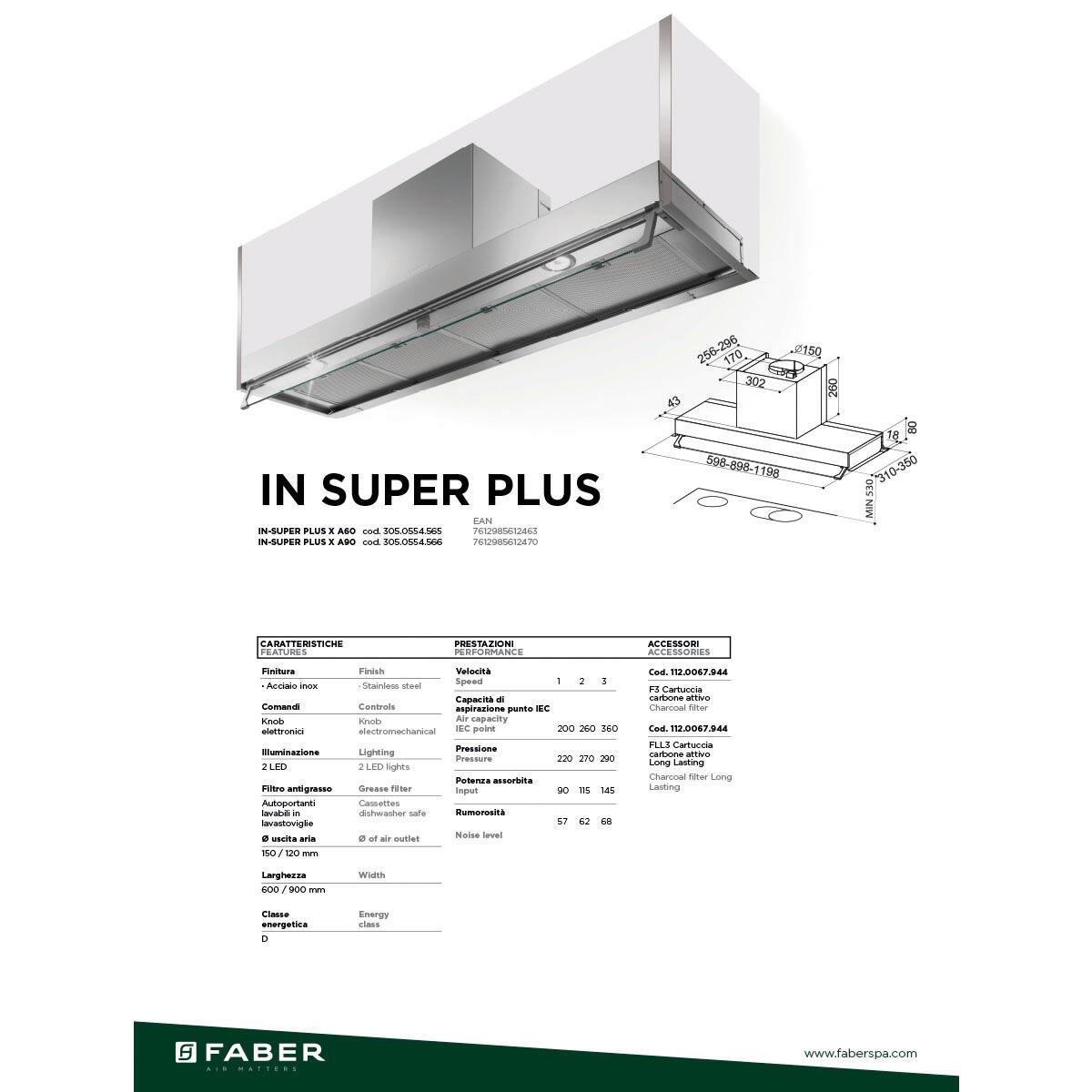 Cappa a incasso In Super Plus XA60 FABER argento L 56 cm - 4