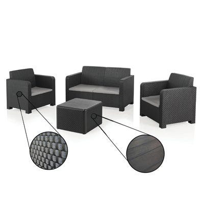 Materiais Novo Conjunto de Café Móveis de Jardim Plástico Reciclado Proteja os móveis de sua casa contra triagem