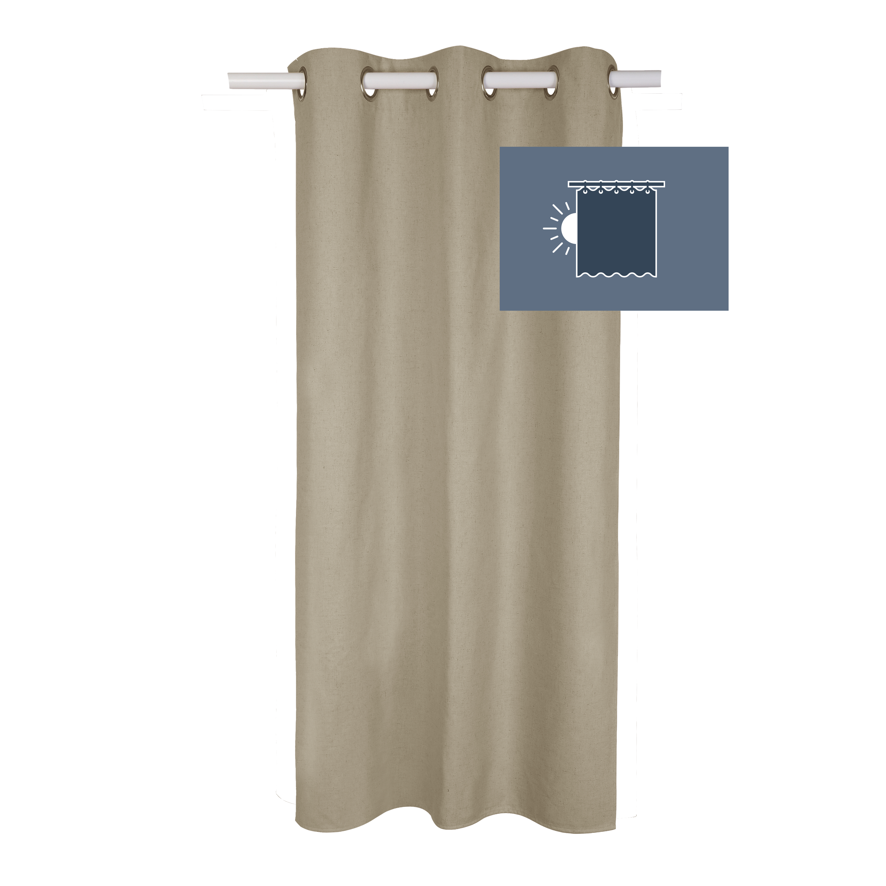 Cortinado ilhós blackout Aleyna 140x280cm bege Inspire - 2