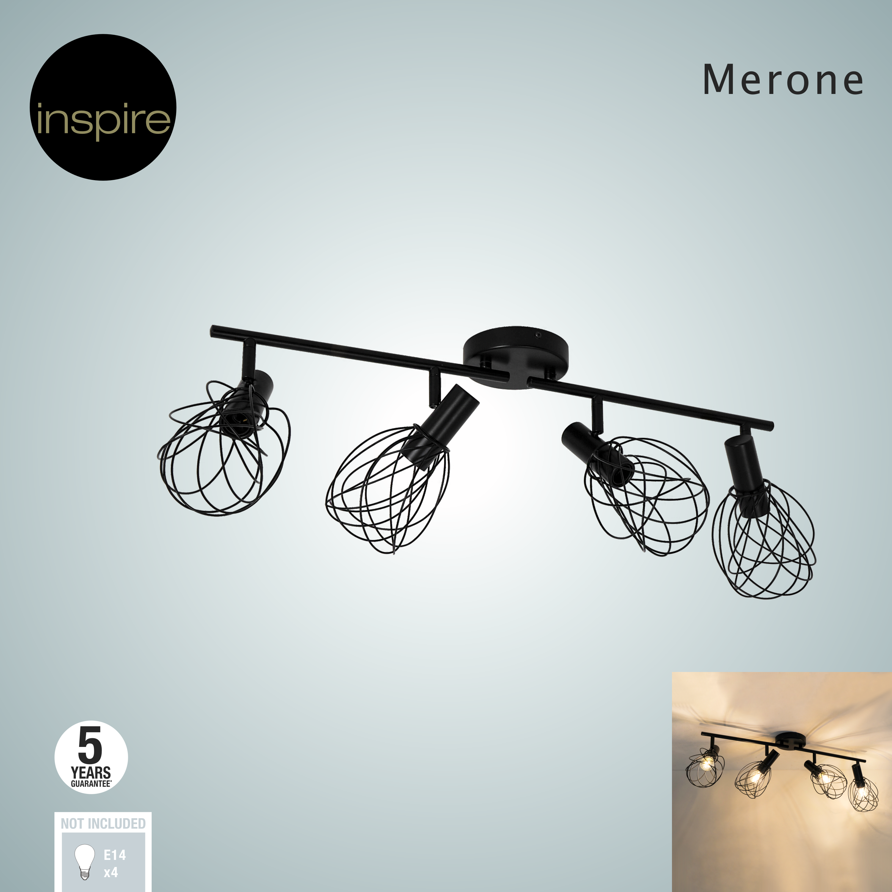 Listwa reflektorowa Merone czarna E14 Inspire - 23
