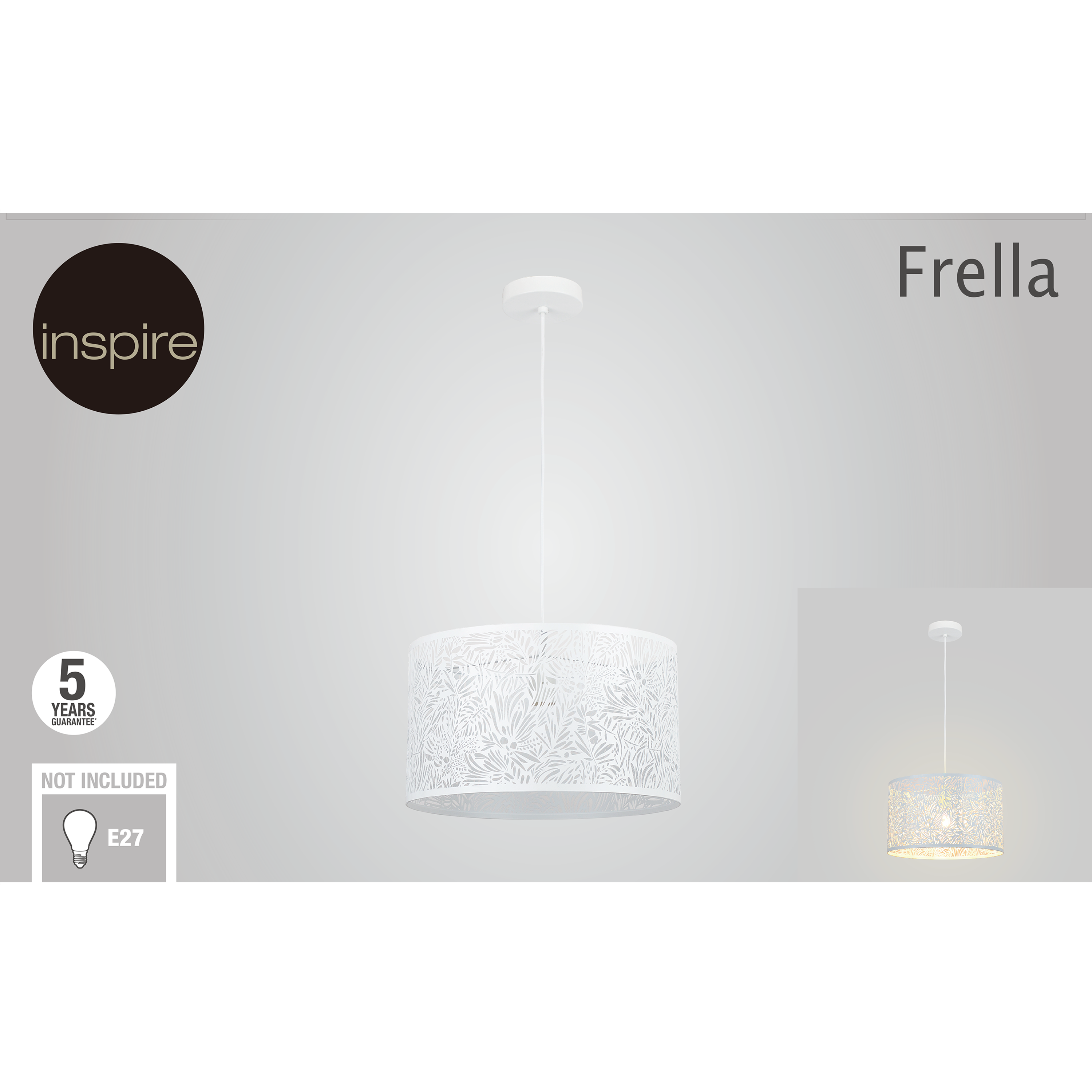 Suspension Frella acier, blanc, Diam.38 cm INSPIRE, E27 - 9