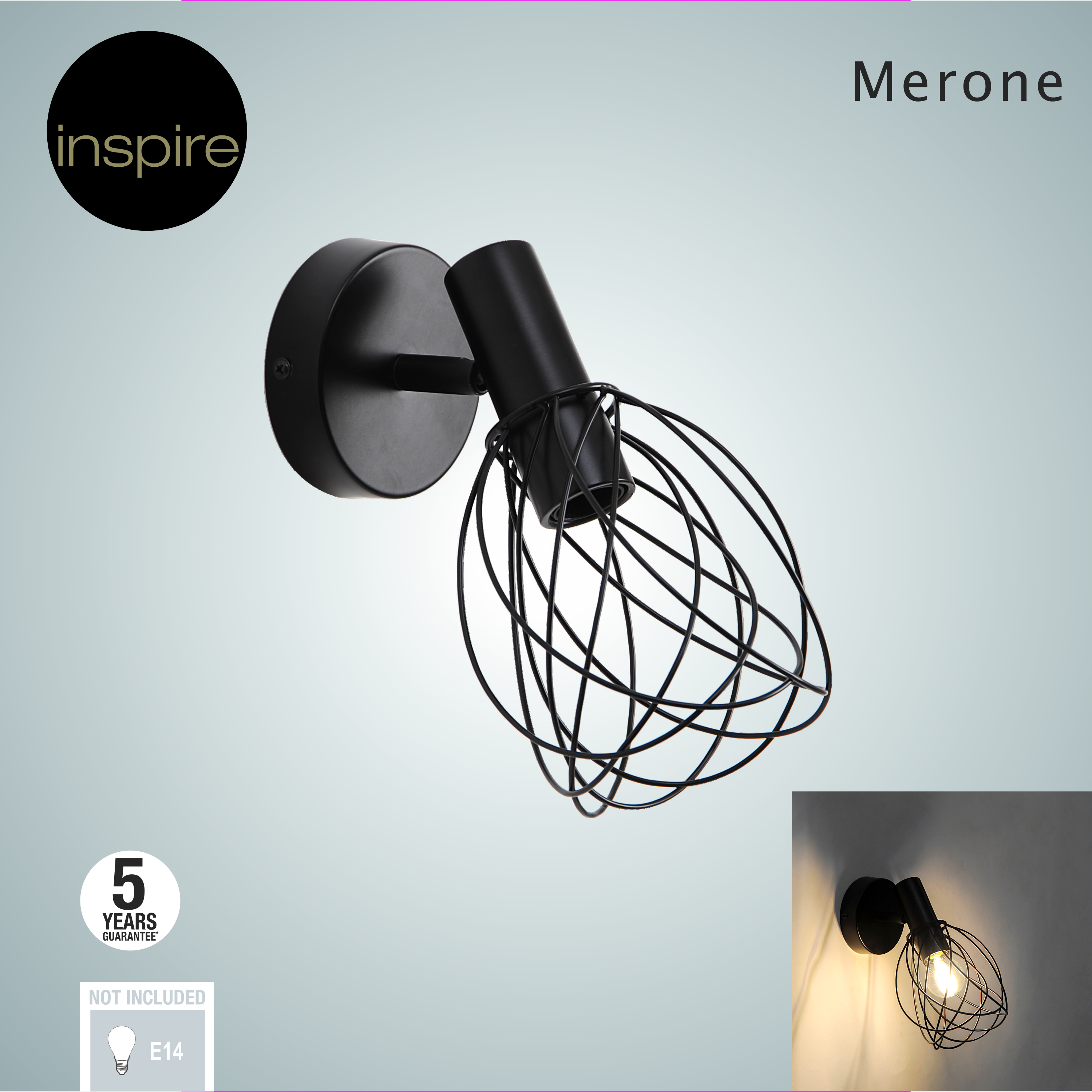 Foco INSPIRE Merone E14 negro - 6