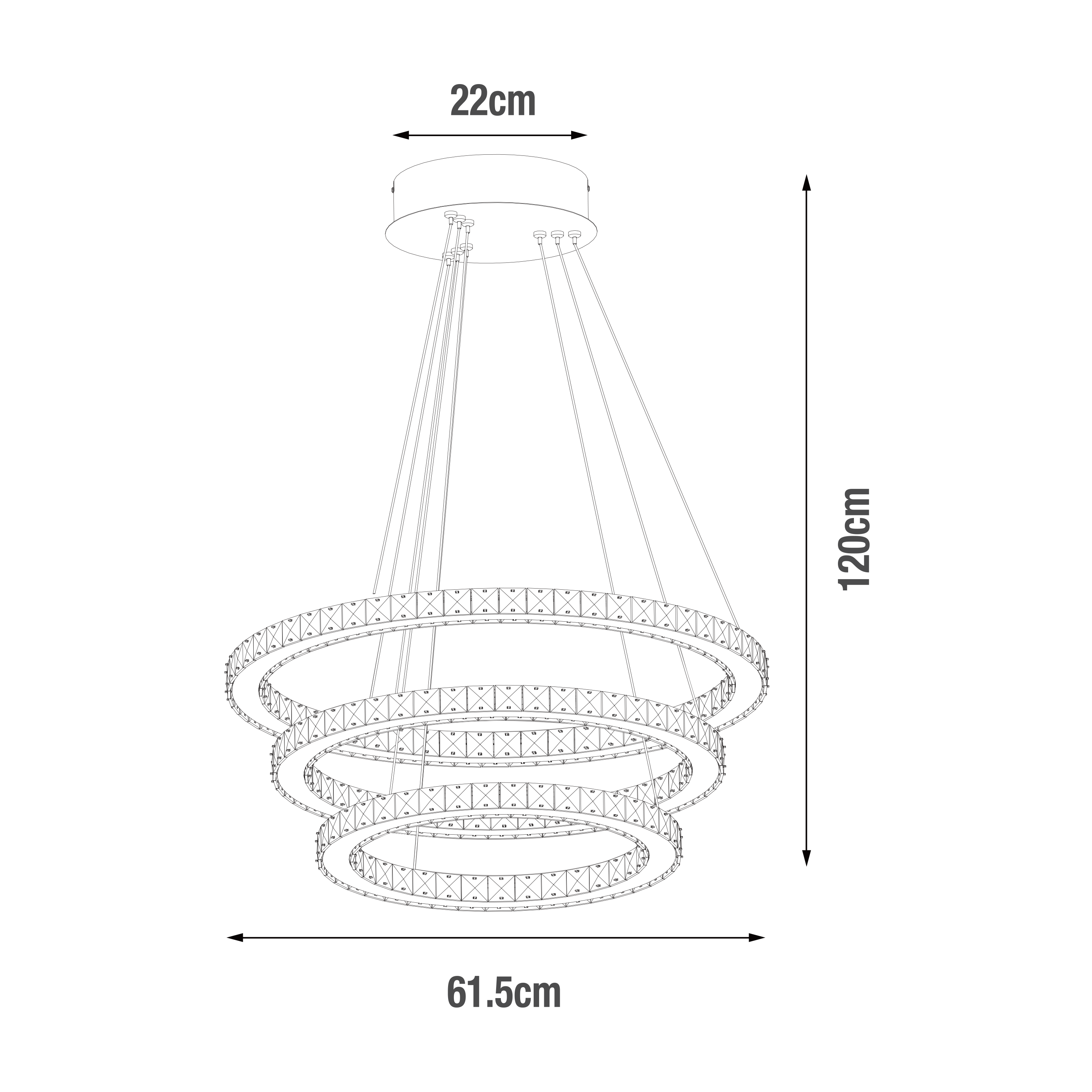 Lampa wisząca Shoshone chrom LED INSPIRE - 10
