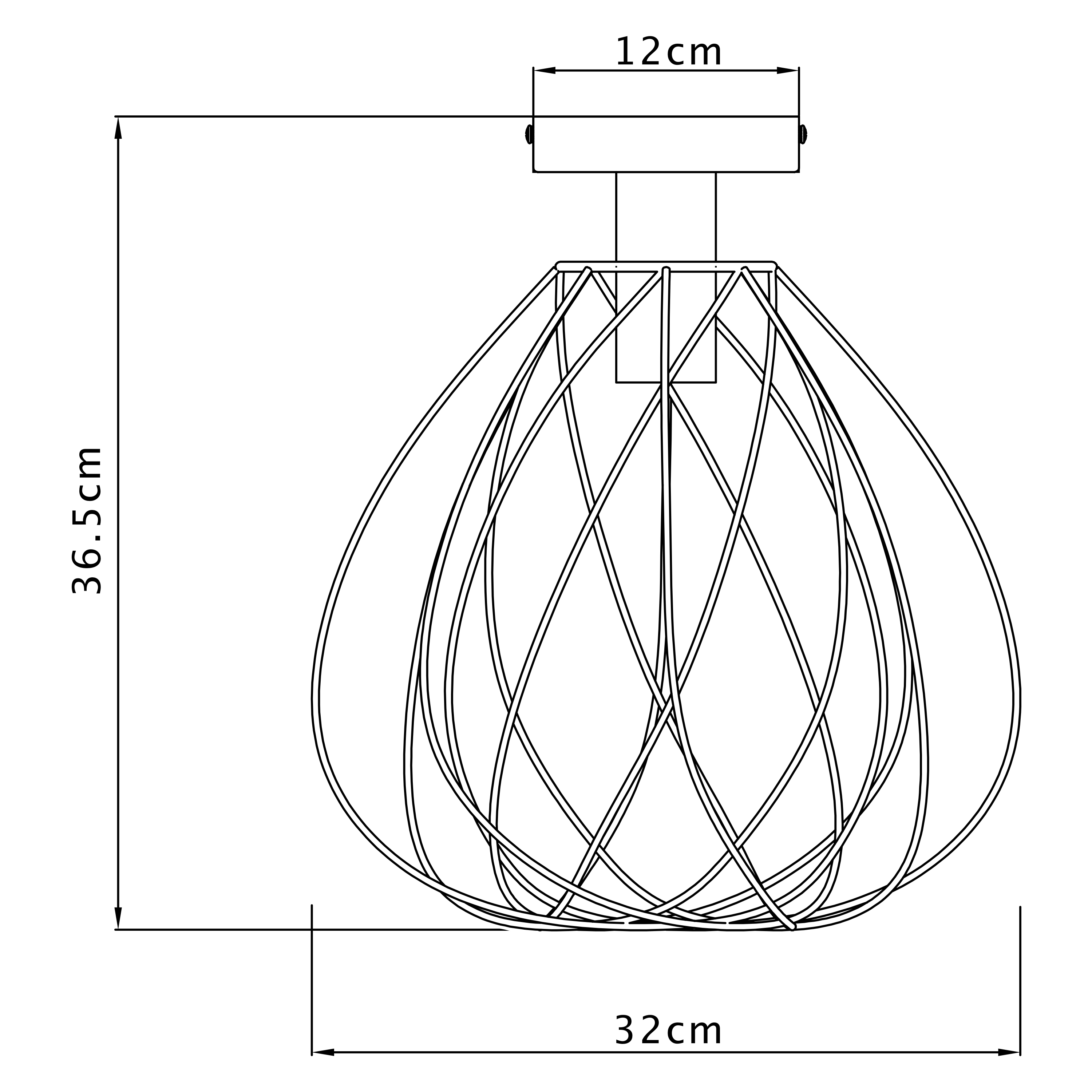 Lampa sufitowa Merone czarna E27 Inspire - 11