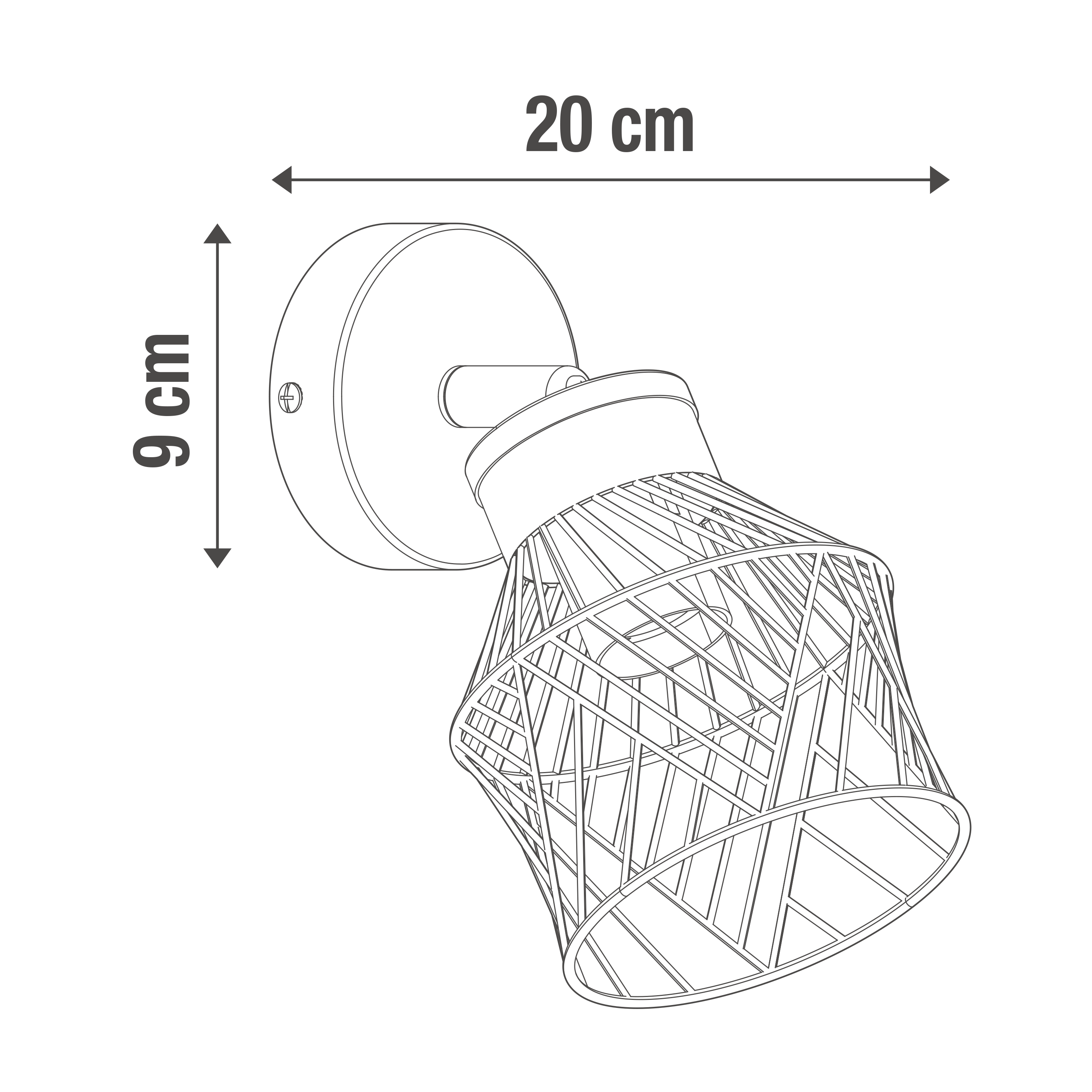 Spot Kanel, métal noir, E27, INSPIRE - 7