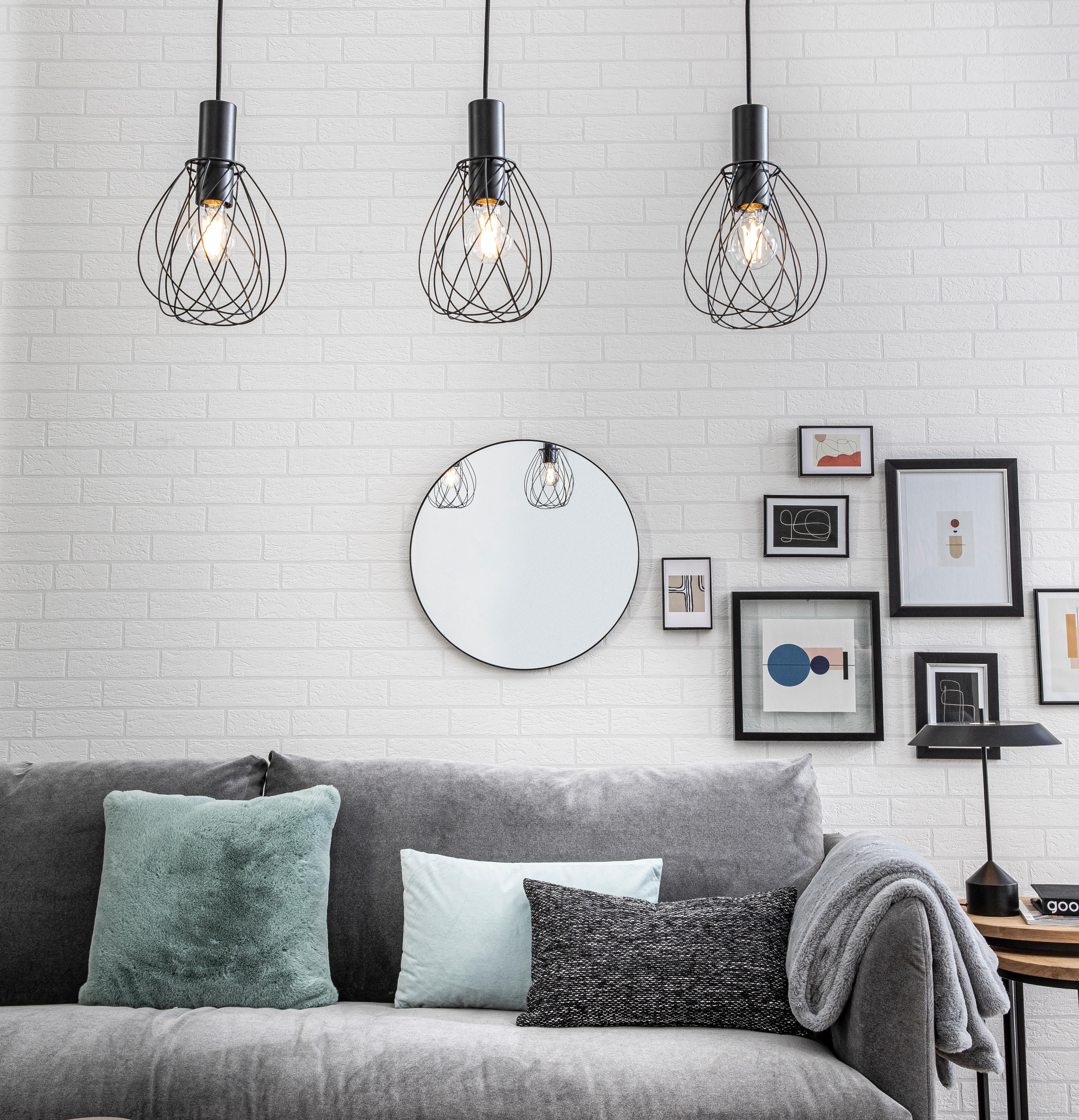 Lampa wisząca Merone czarna E27 Inspire - 3